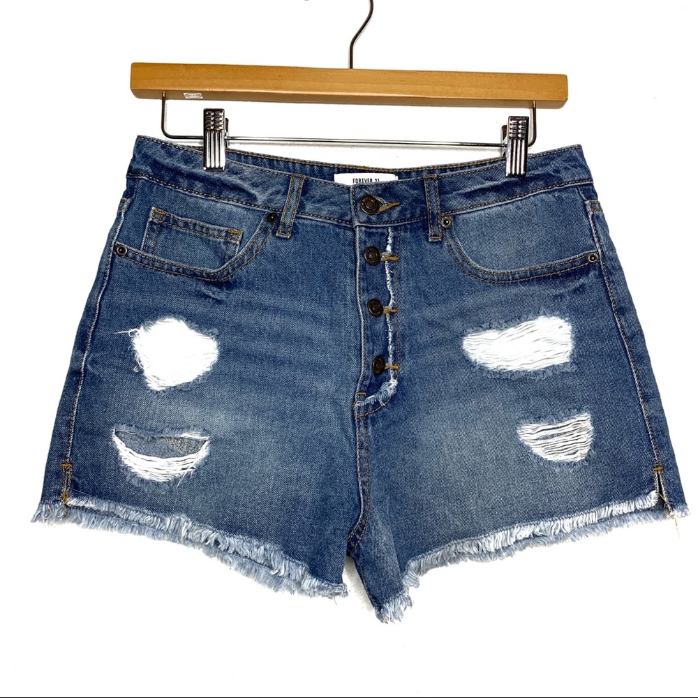 NWOT Forever 21 High Waisted Distressed Shorts